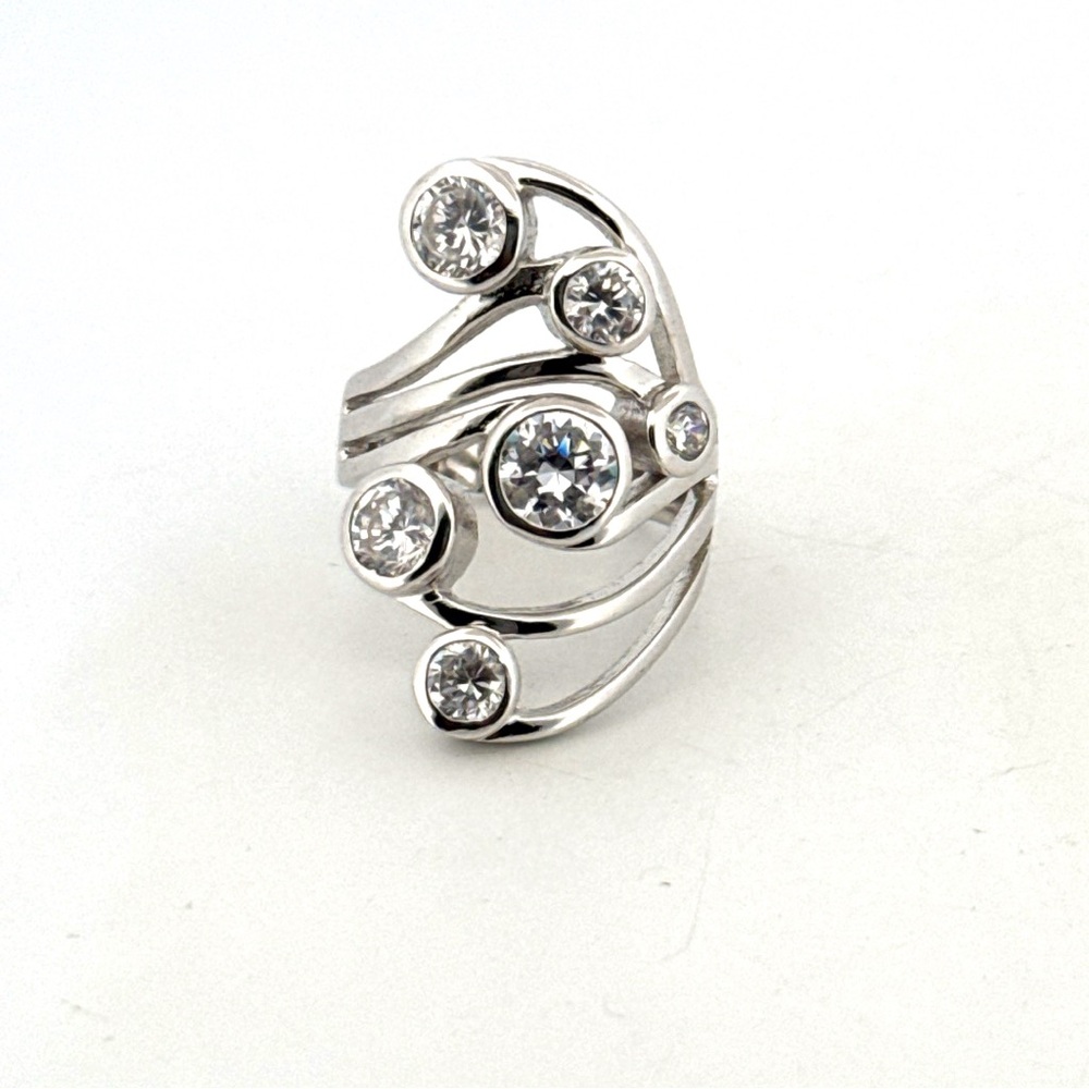 Stunning 925 Sterling Silver Constellation style silver statement ring 8.4G - Picture 1 of 16